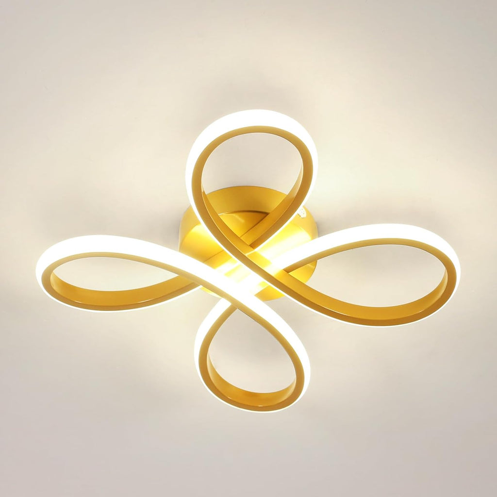 Deckenleuchte – Goldener Aluminiumrahmen, Naturlicht