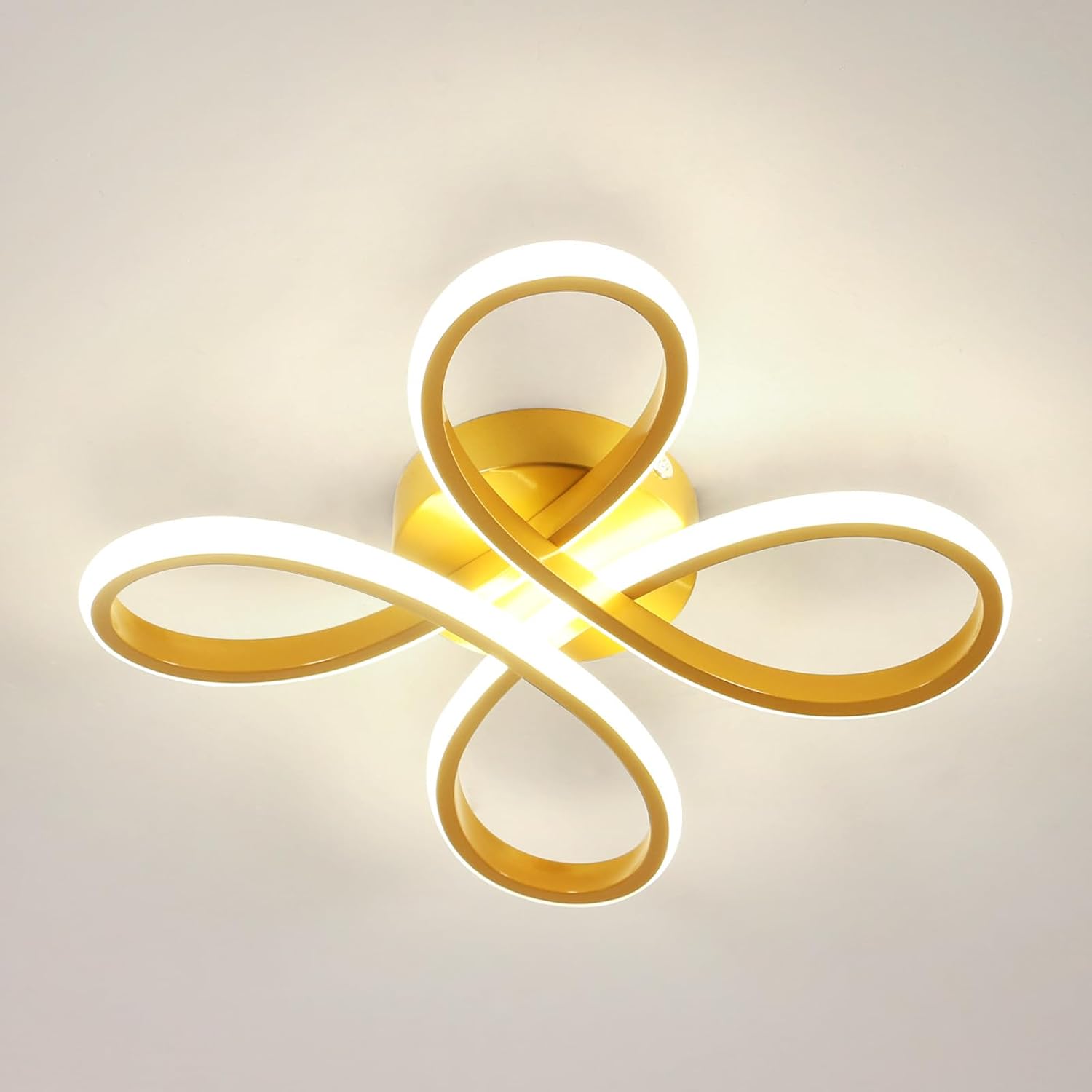 Deckenleuchte – Goldener Aluminiumrahmen, Naturlicht