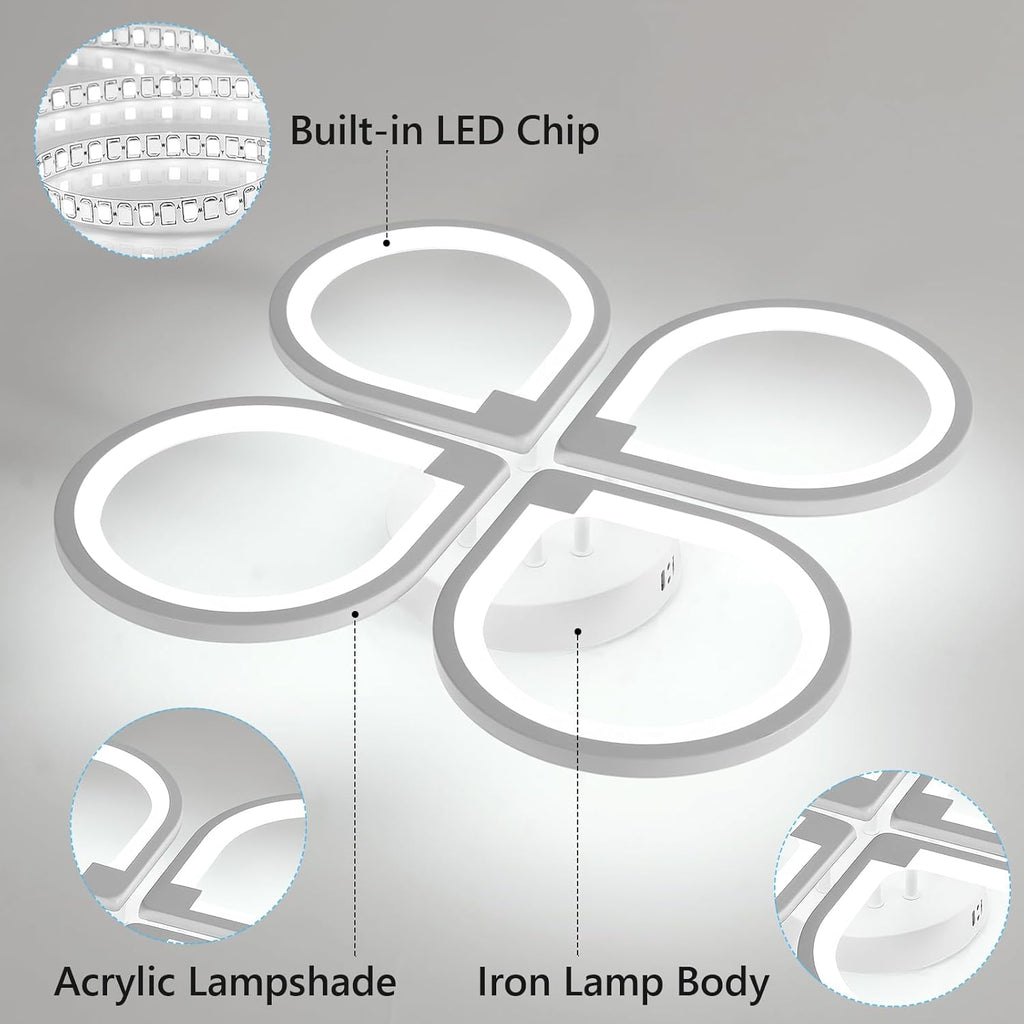 Ceiling Light - White Acrylic Frame, White Light