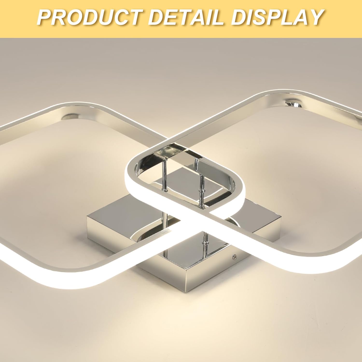 Ceiling Light - Chrome Aluminium Frame, Natural Light