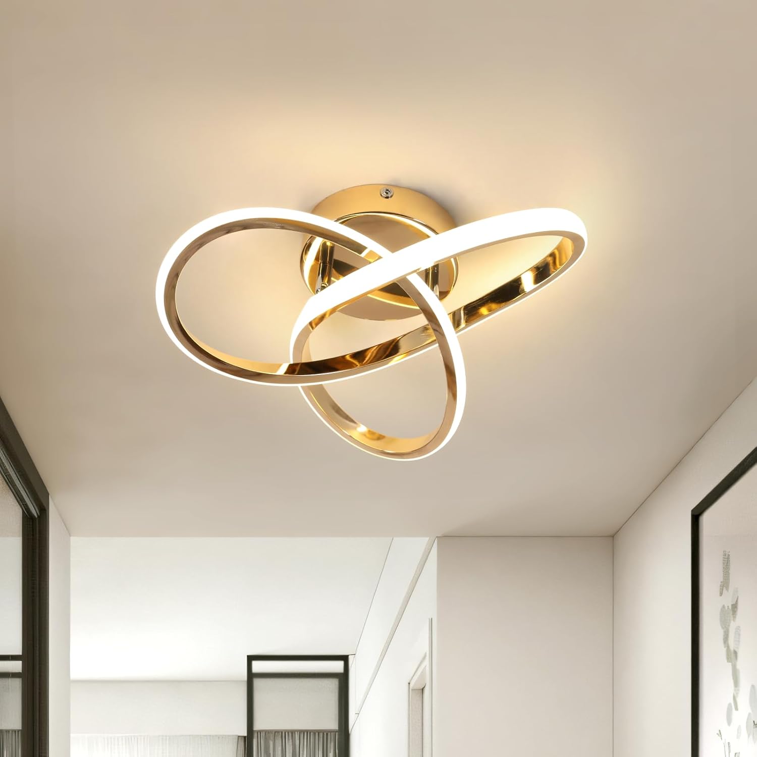 Ceiling Light - Gold Aluminium Frame, Natural Light