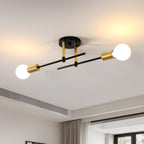 Ceiling Light - Black & Gold Metal Frame