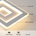 Ceiling Light - White Acrylic Frame, Warm Light