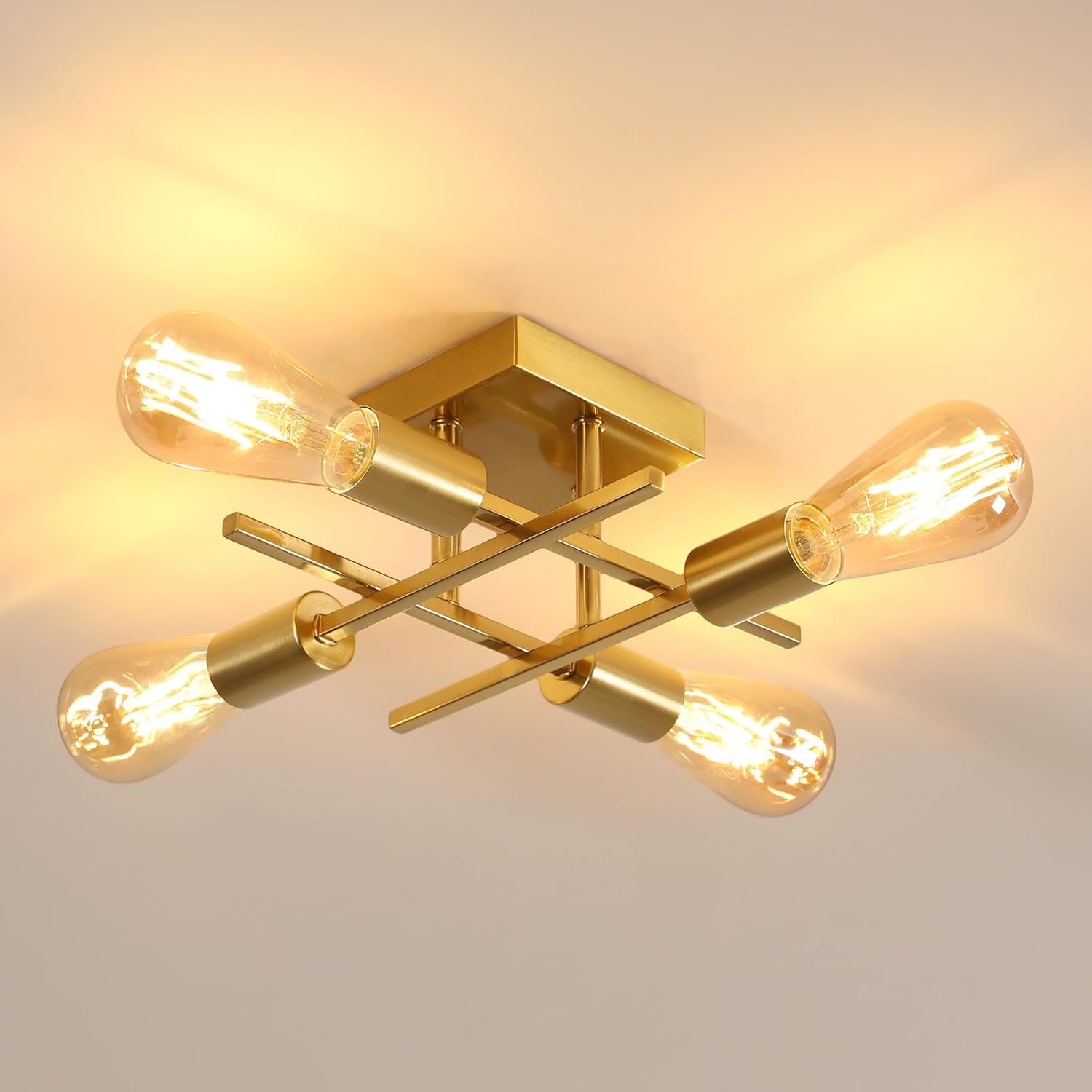 Ceiling Light - Gold Metal Frame