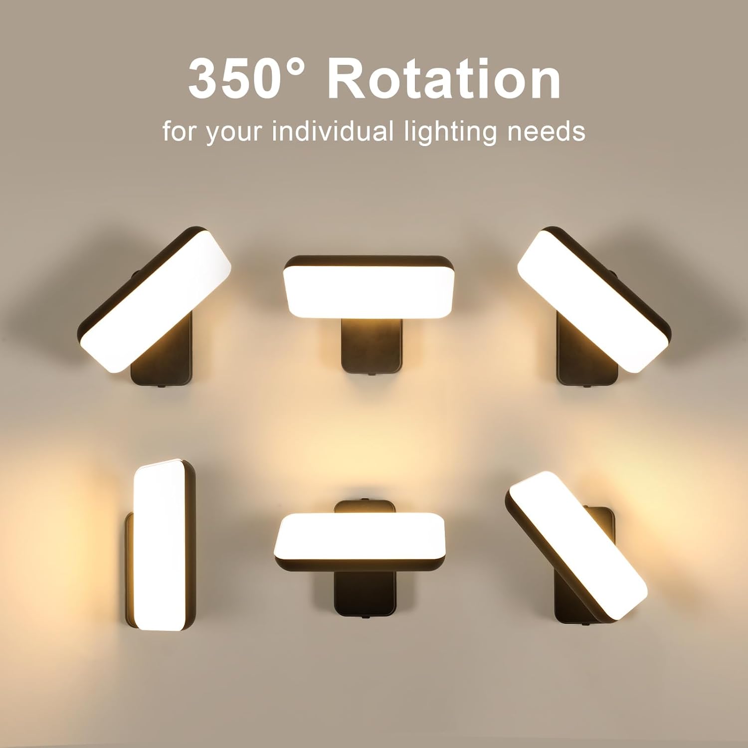 Wall Light - Black Aluminium Frame, Warm Light