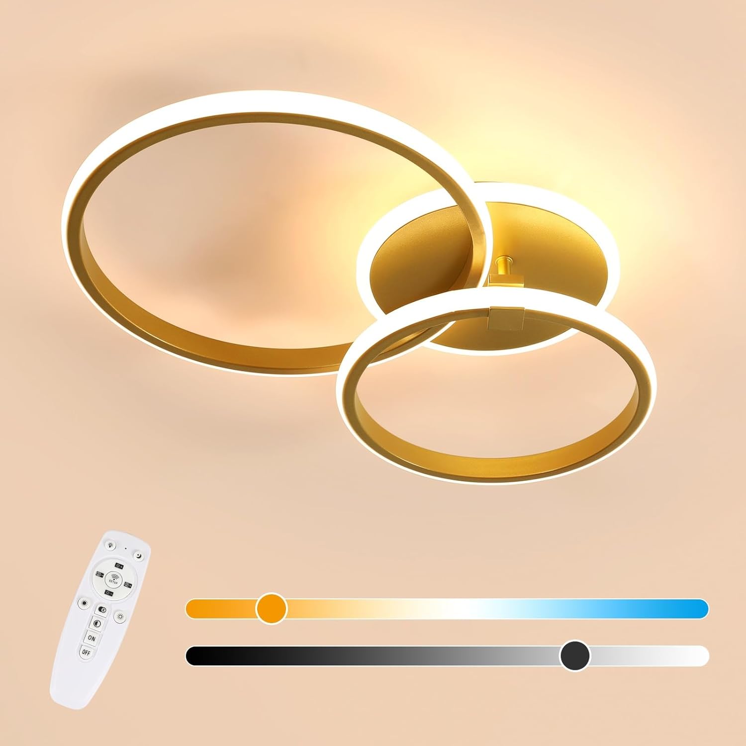 Ceiling Light - Gold Acrylic Frame, Tunable and Dimmable