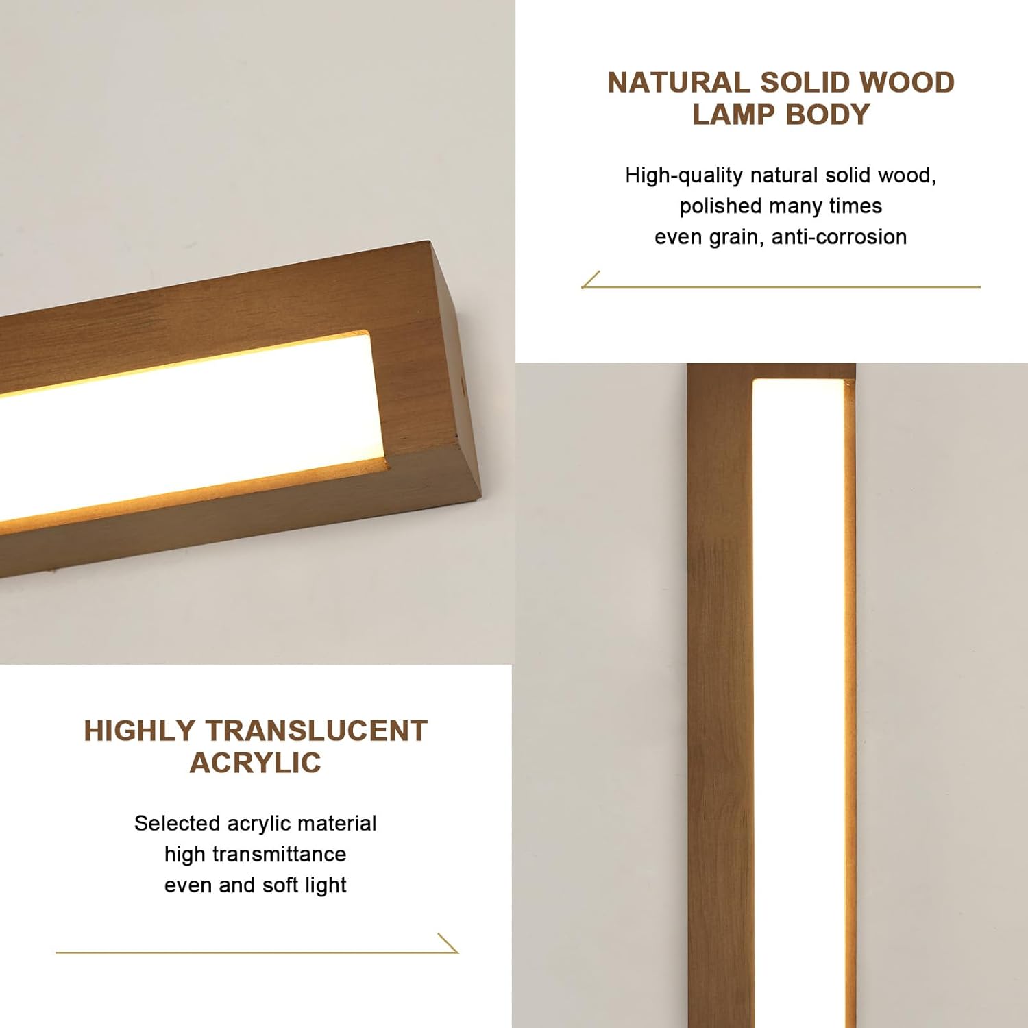 Wall Light - Wood Frame, Warm Light
