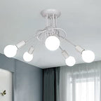 Ceiling Light - White Metal Frame