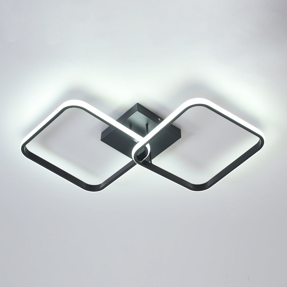 Ceiling Light - Black Aluminium Frame, White Light