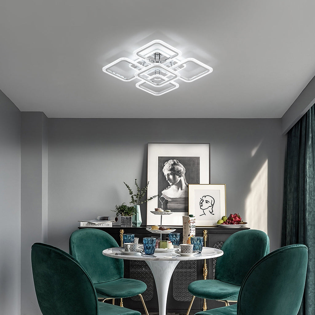 Ceiling Light - Chrome Acrylic Frame, Tunable and Dimmable
