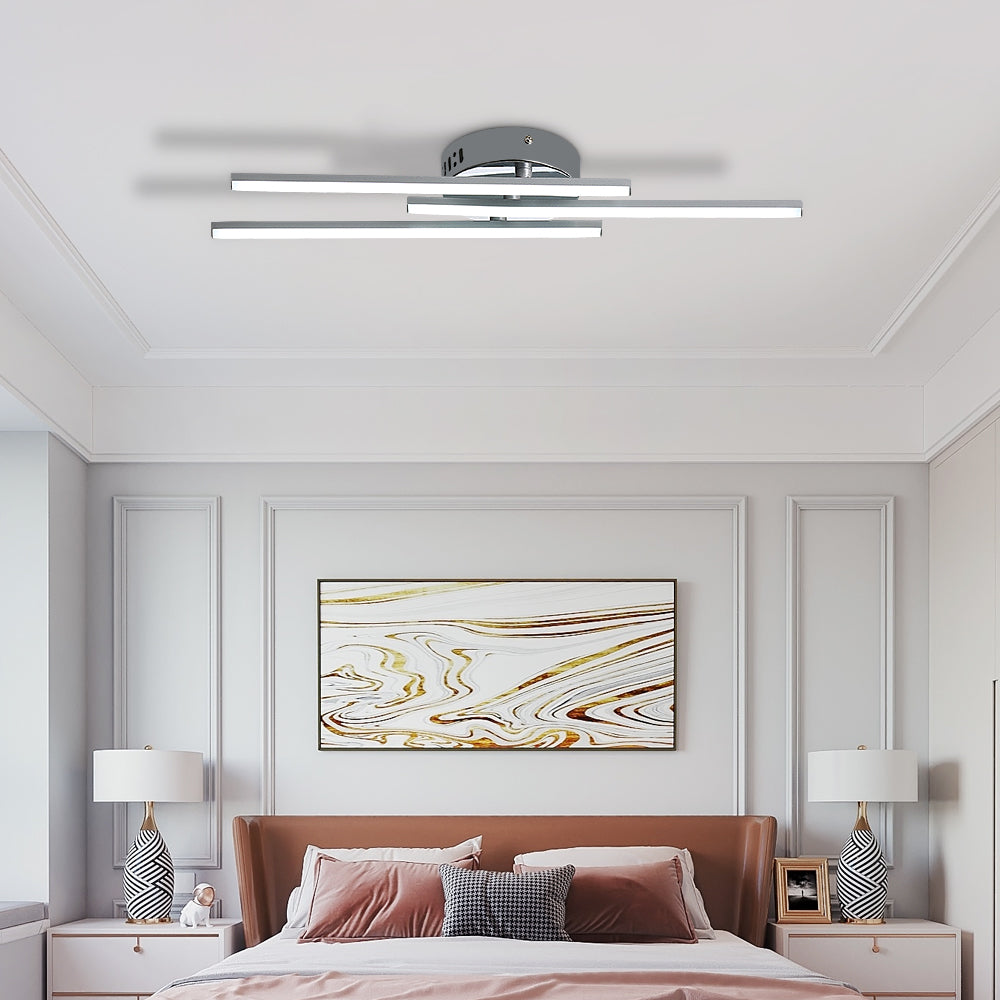 Ceiling Light - Silver Aluminium Frame, White Light