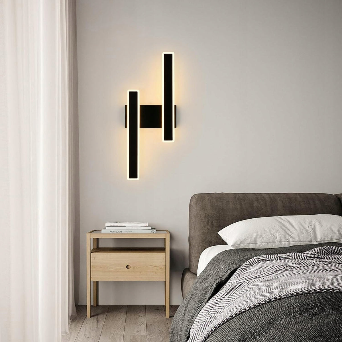 Wall Light - Black Acrylic Frame, Warm Light
