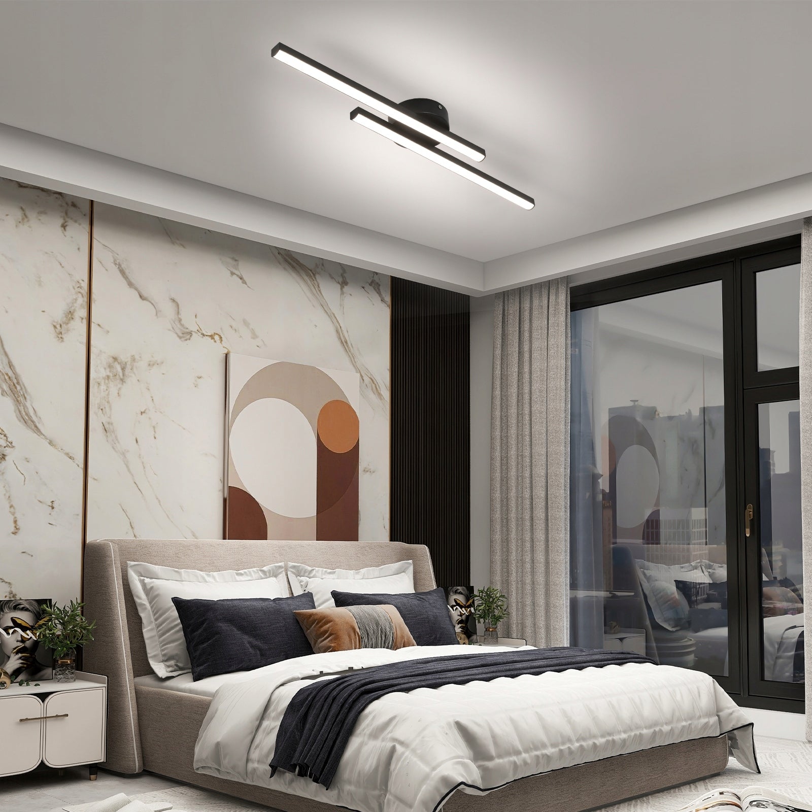 Ceiling Light - Black Aluminium Frame, Tunable