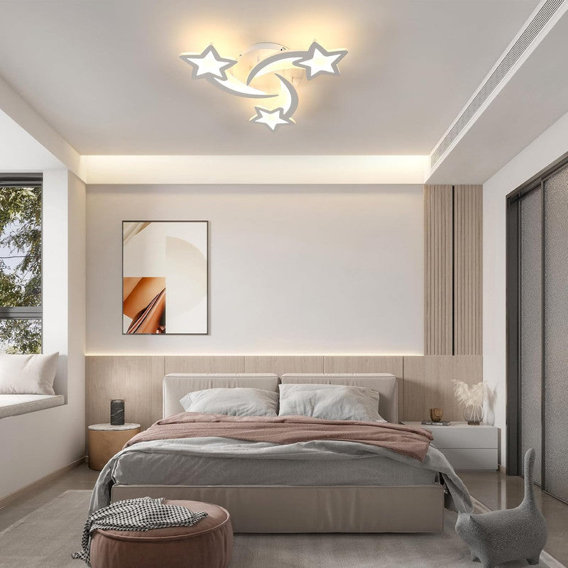 Ceiling Light - White Acrylic Frame, Warm Light