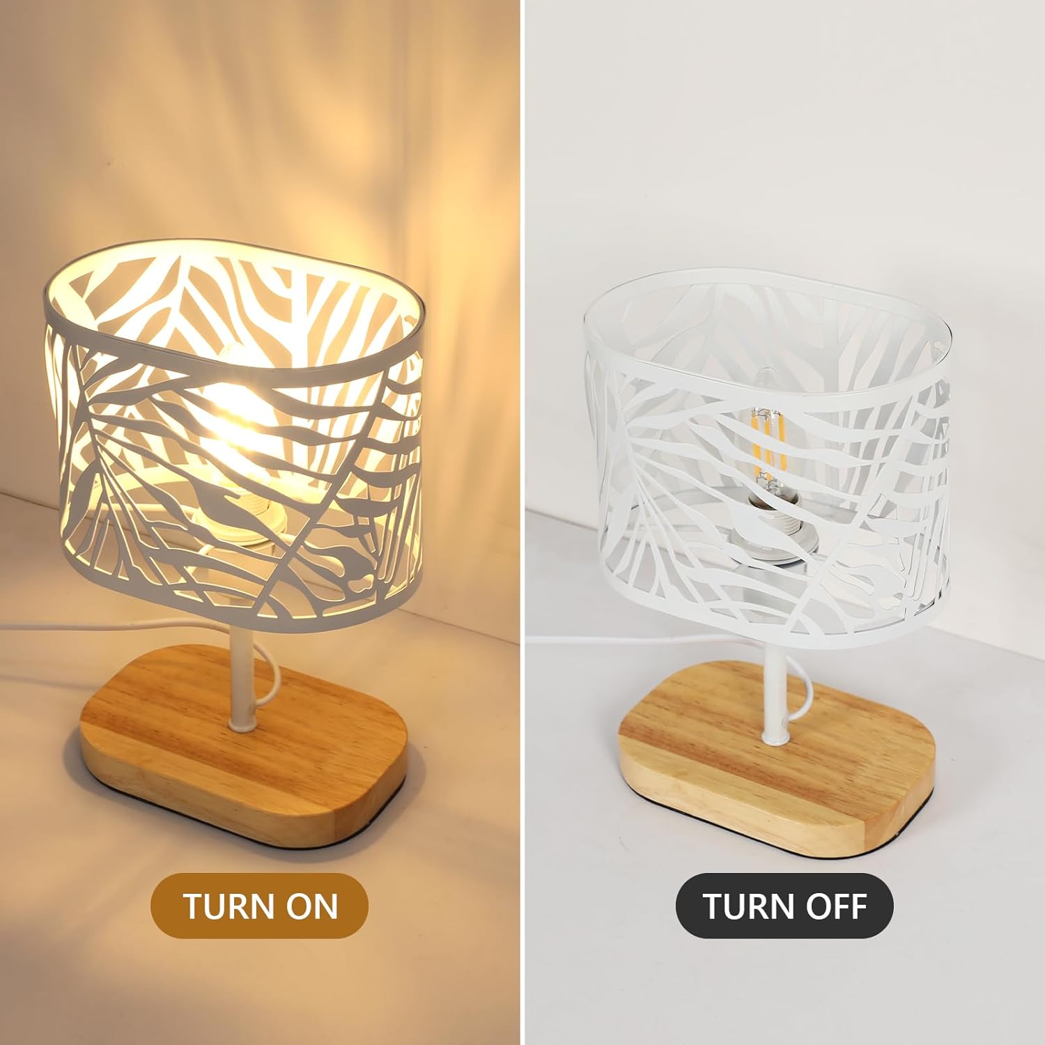 Table Lamps - White Metal Frame