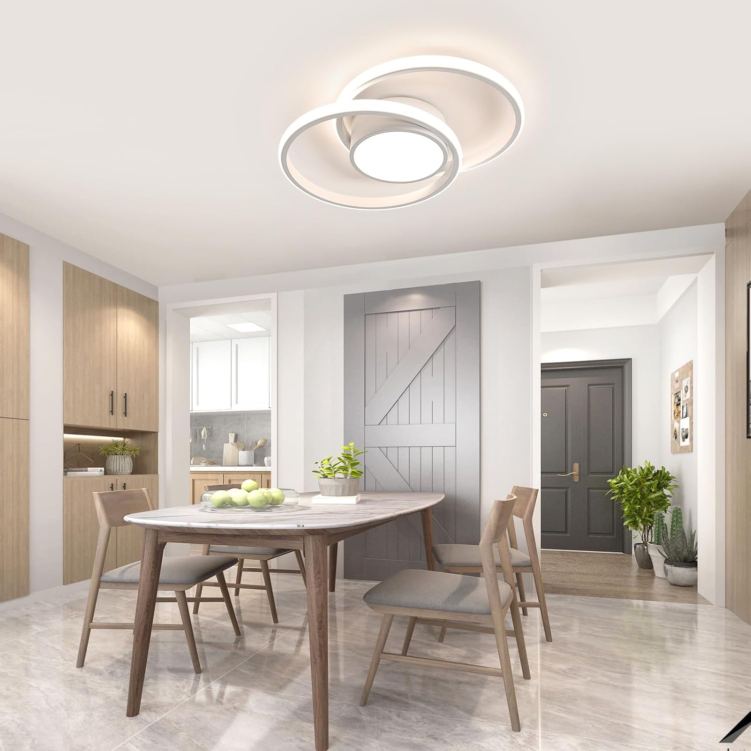 Ceiling Light - White Aluminium Frame, Natural Light