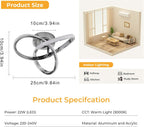 Ceiling Light - Chrome Aluminium Frame, Warm Light