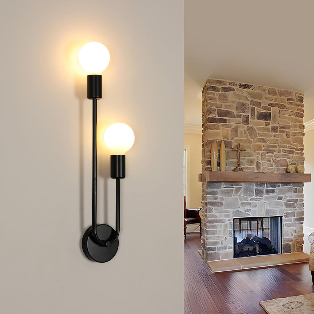 Wall Light - Black Metal Frame