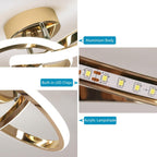 Ceiling Light - Gold Aluminium Frame, White Light