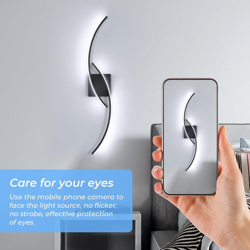 Wall Light - Black Aluminium Frame, White Light