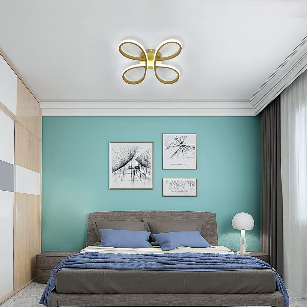Ceiling Light - Gold Aluminium Frame, White Light