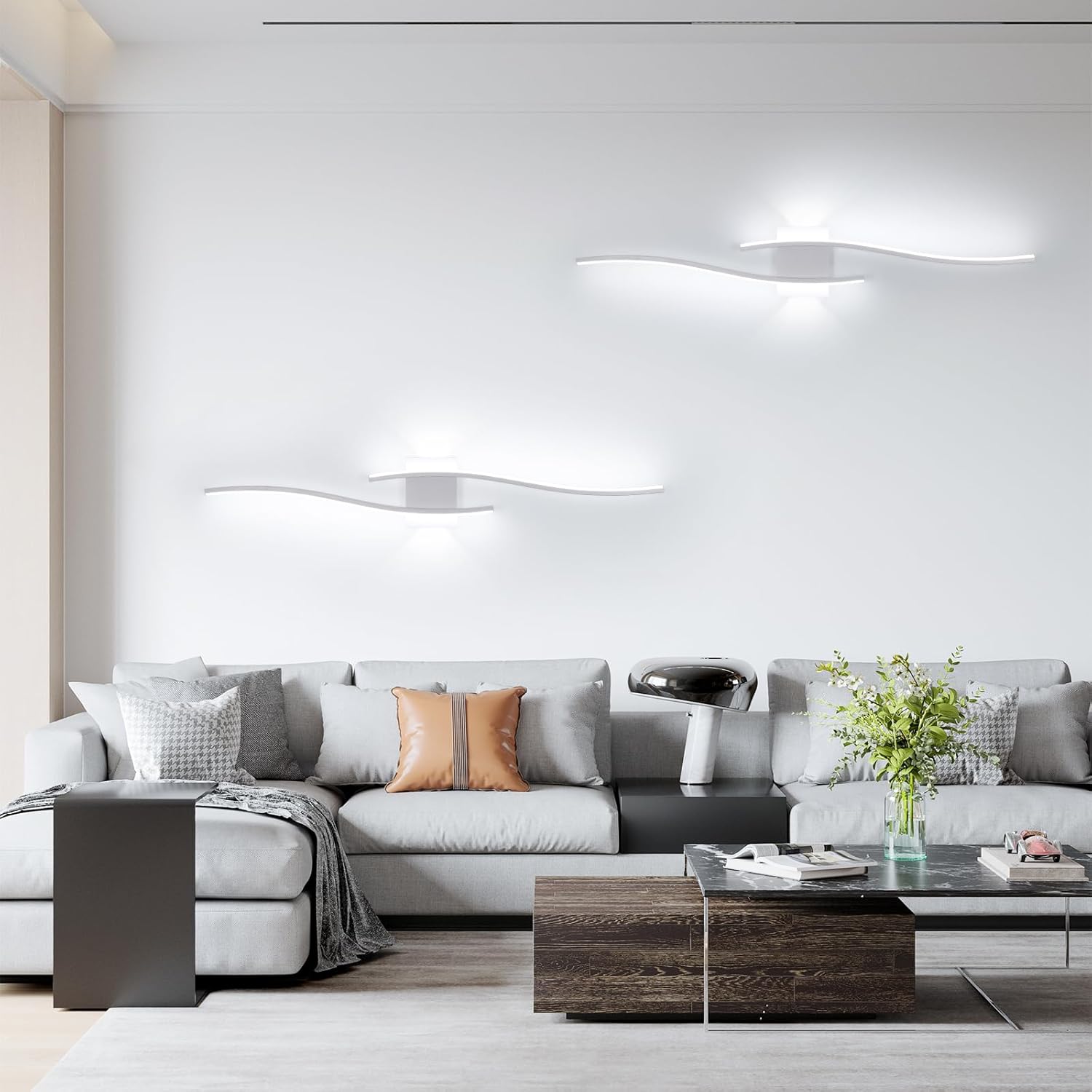 Wall Light - White Aluminium Frame, White Light