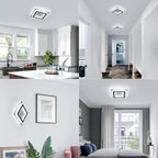 Ceiling Light - Black & White Acrylic Frame, White Light