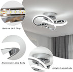 Ceiling Light - Chrome Aluminium Frame, White Light