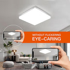 Comely LED Plafonnier 30x30 cm, 48W Blanc Froid 6500K, Plafonnier LED Plat Blanc, IP54 Étanche, Économie d'Énergie, Ultra-fin, pour Salle de Bain, Cuisine, Bureau, Couloir, Salon