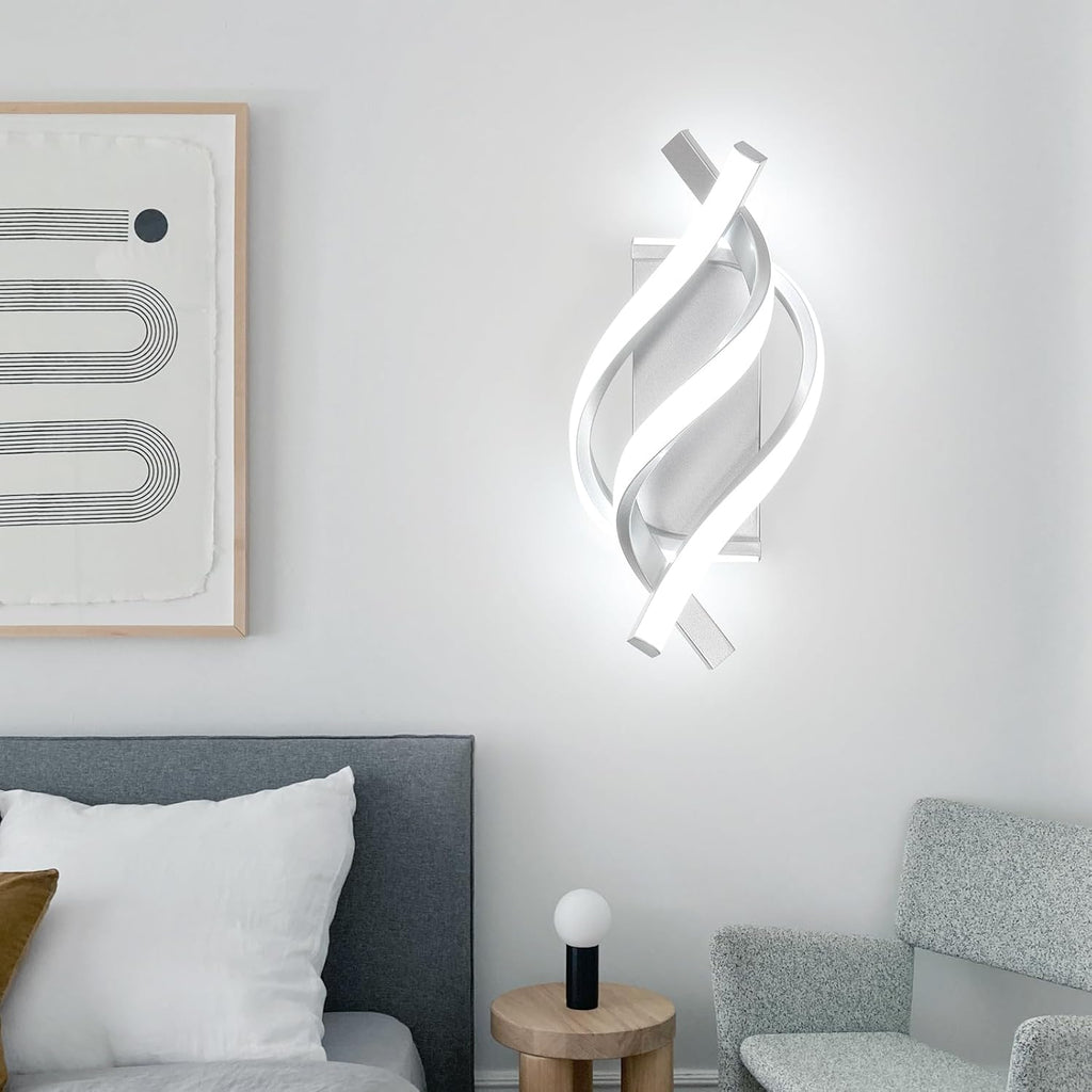 Wall Light - Silver Aluminium Frame, White Light
