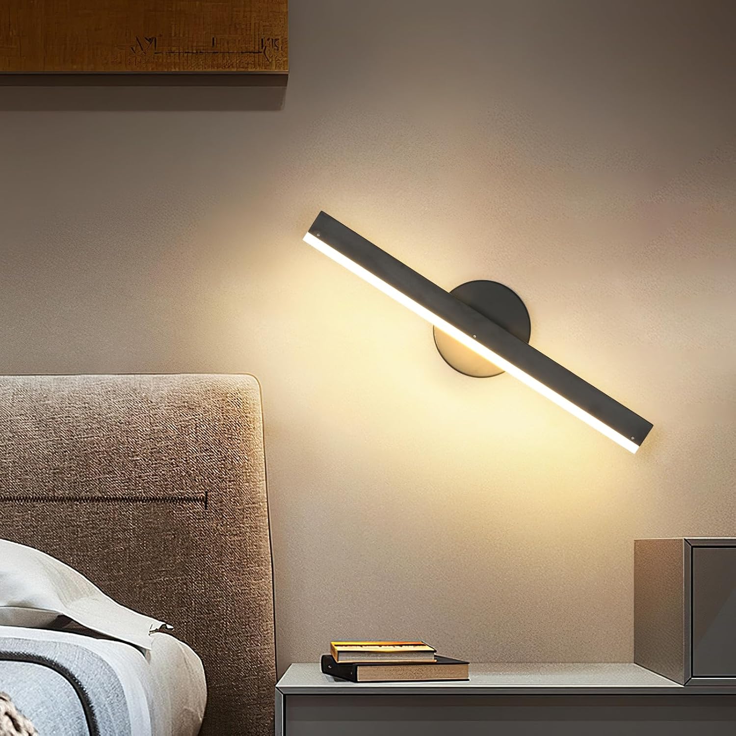 Wall Light - Black Acrylic Frame, Warm Light