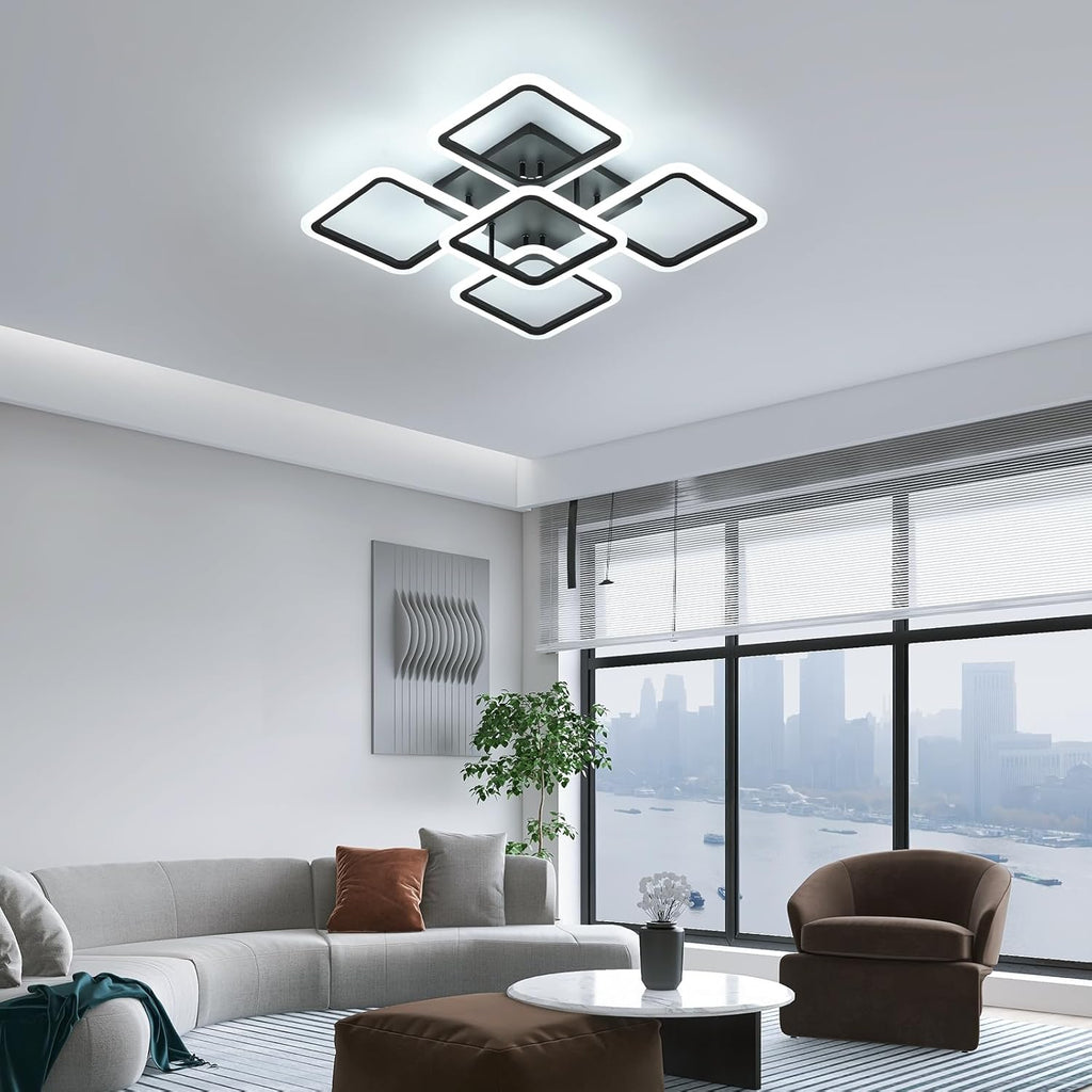 Ceiling Light - Black Acrylic Frame, White Light