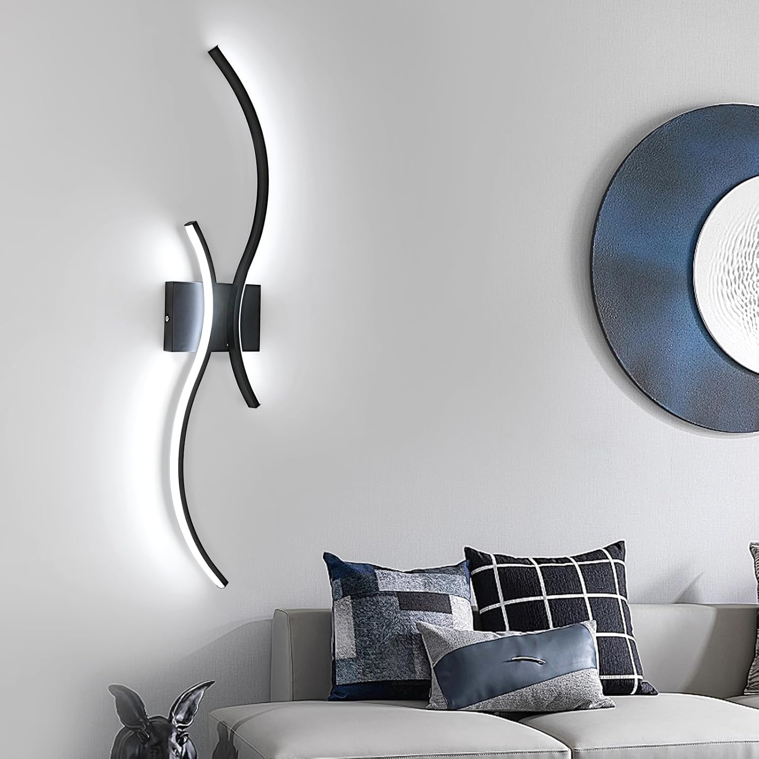 Wall Light - Black Aluminium Frame, White Light