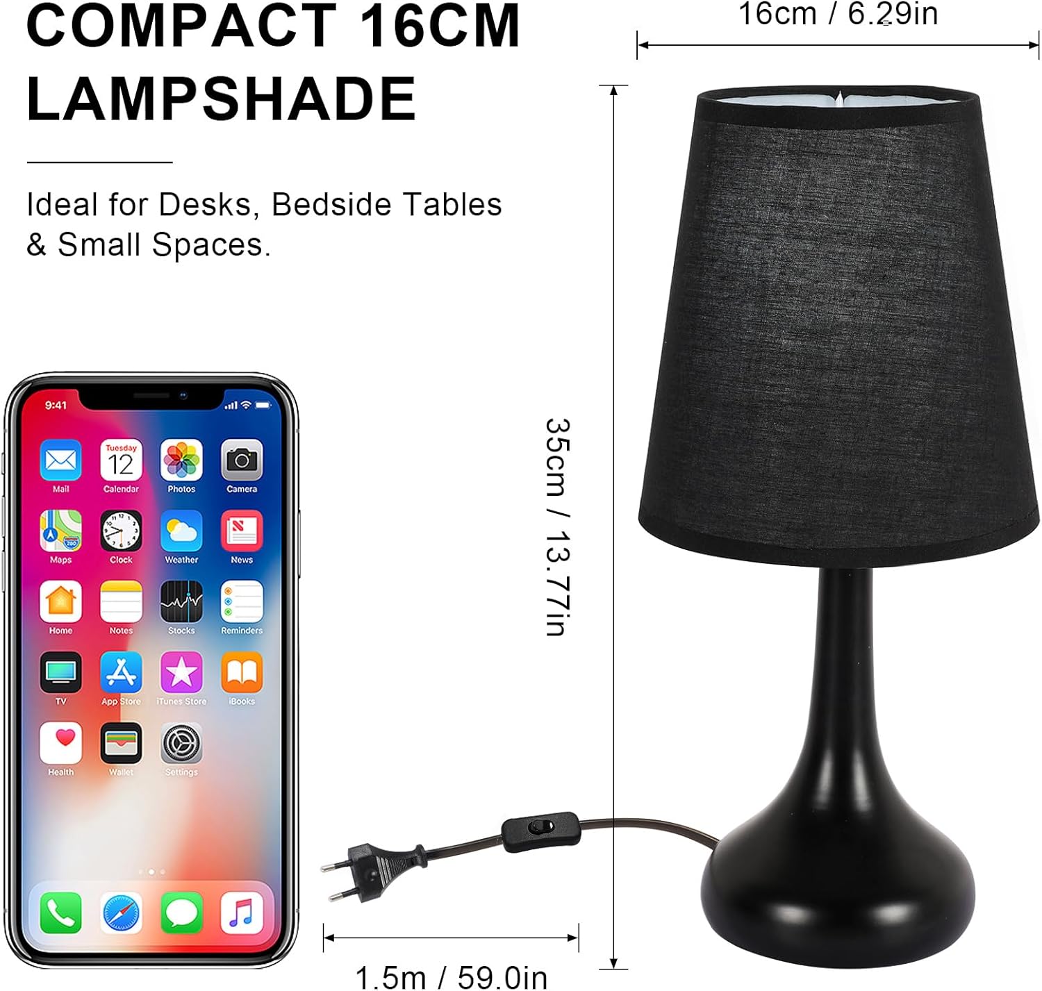 Table Lamps - Black Metal Frame