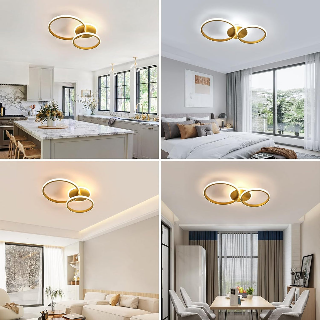 Ceiling Light - Gold Acrylic Frame, Tunable and Dimmable