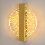 Wandleuchte – goldener Acrylrahmen, warmes Licht