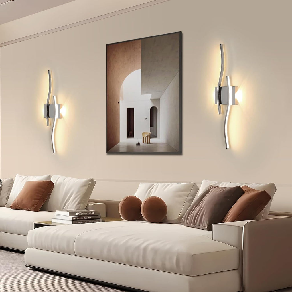 Wall Light - Chrome Aluminium Frame, Warm Light
