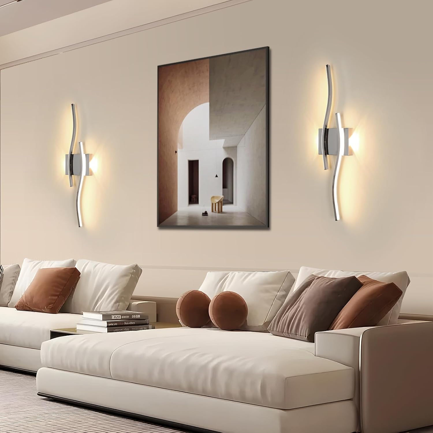 Wall Light - Chrome Aluminium Frame, Warm Light
