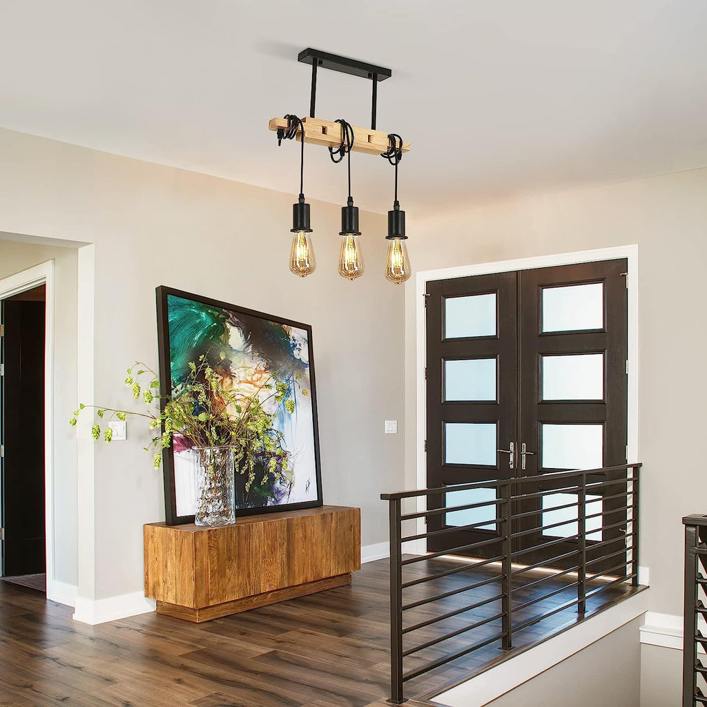 Chandeliers - Wood Metal Frame