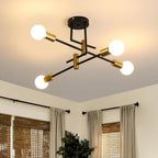 Ceiling Light - Black & Gold Metal Frame