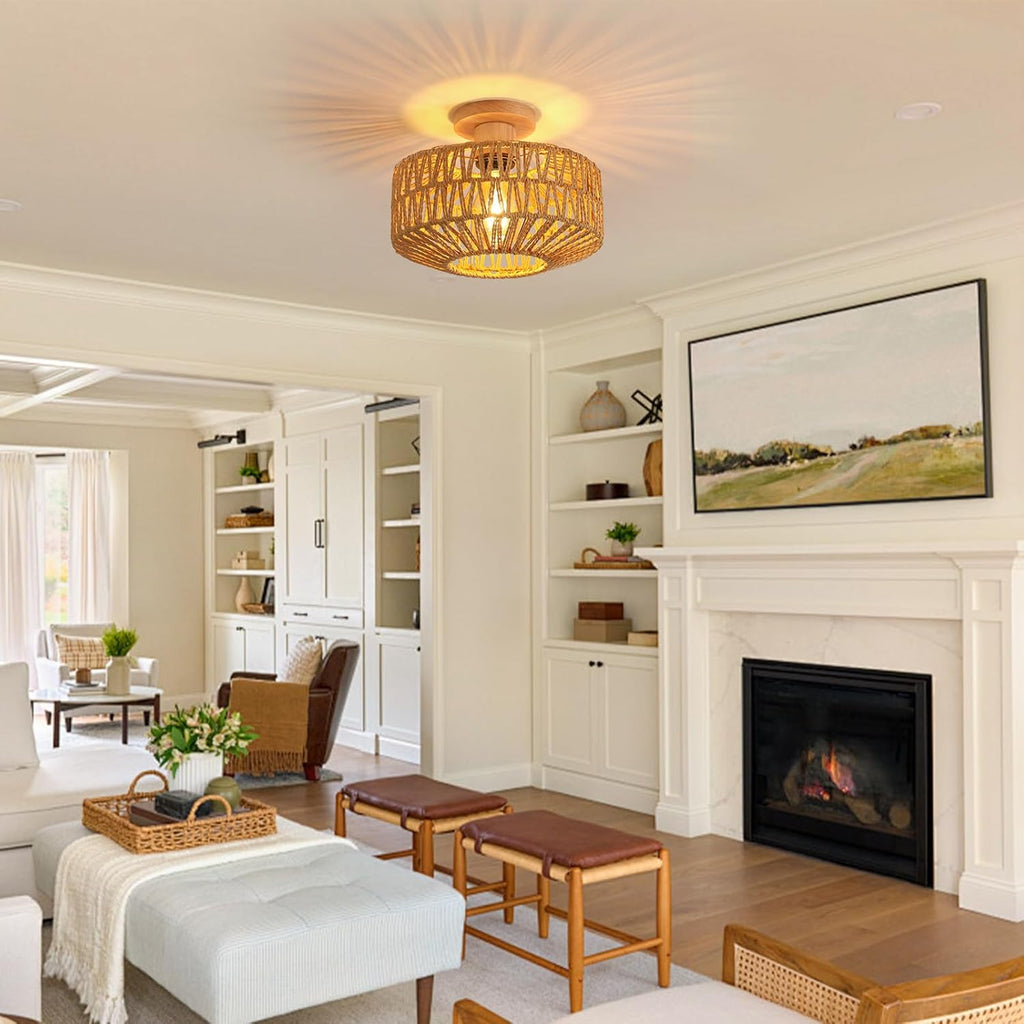 Ceiling Light - Wood Frame