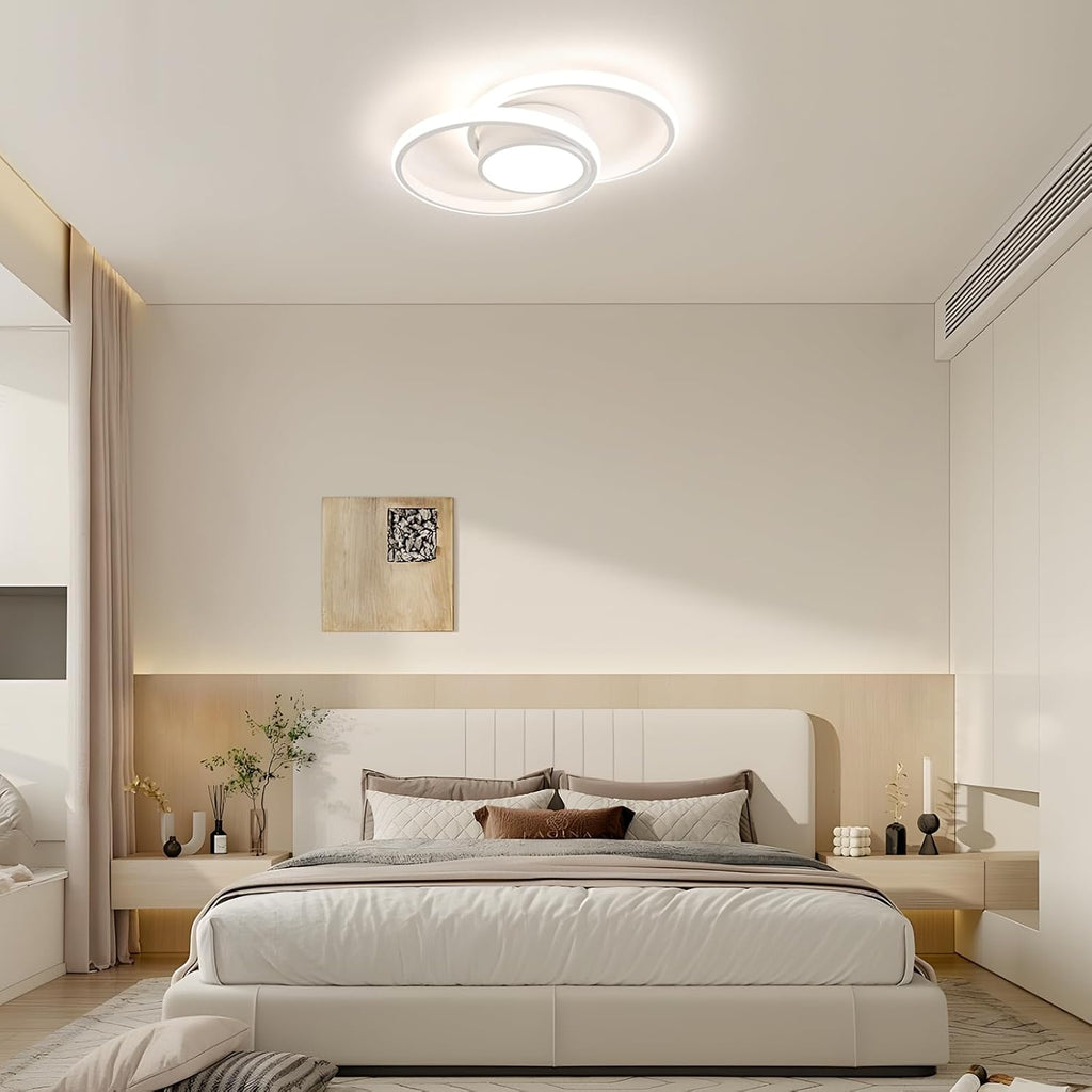 Ceiling Light - White Metal Frame, Natural Light