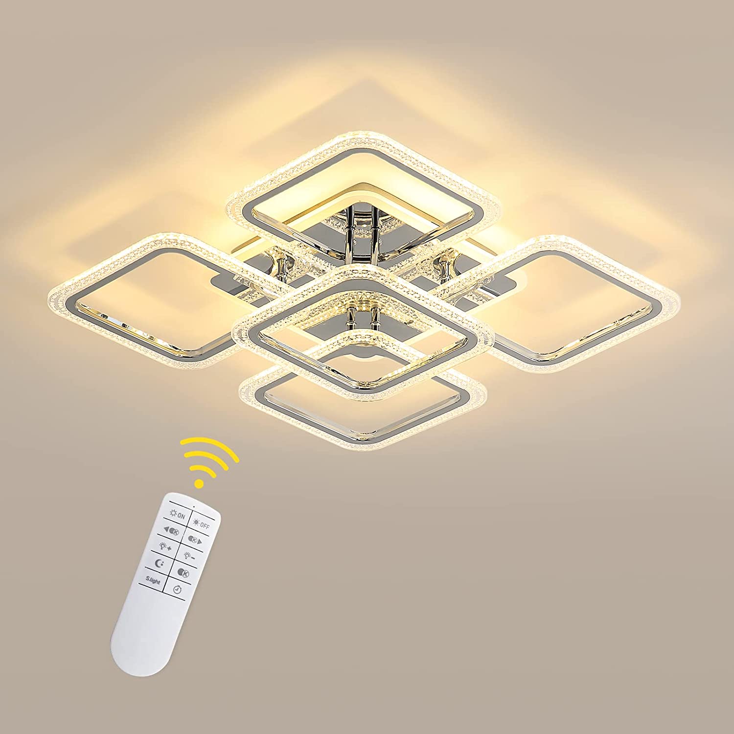Ceiling Light - Chrome Acrylic Frame, Tunable and Dimmable