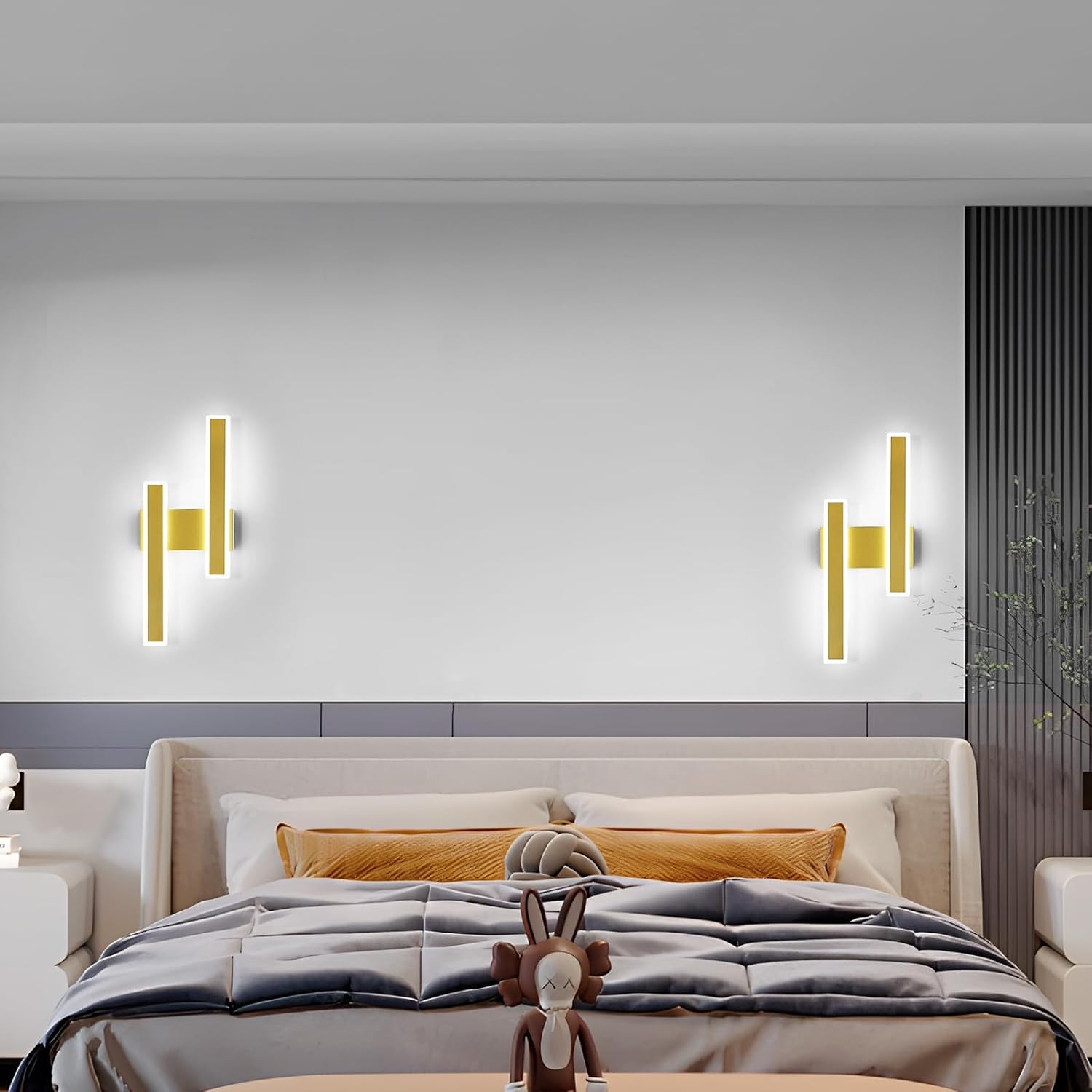 Wall Light - Gold Acrylic Frame, White Light