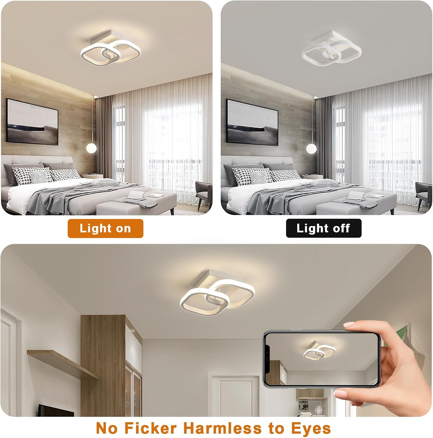 Ceiling Light - White Aluminium Frame, Natural Light