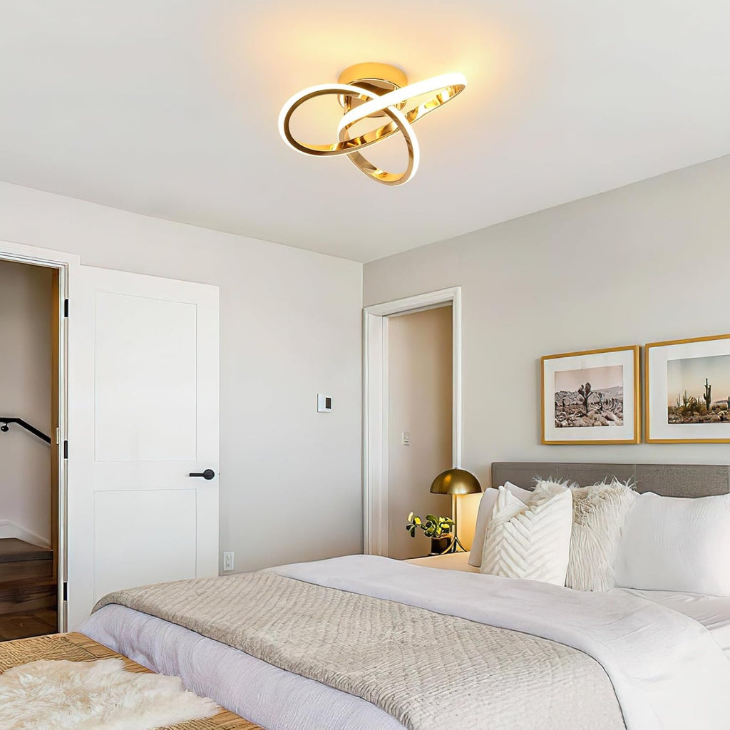 Ceiling Light - Gold Aluminium Frame, Warm Light