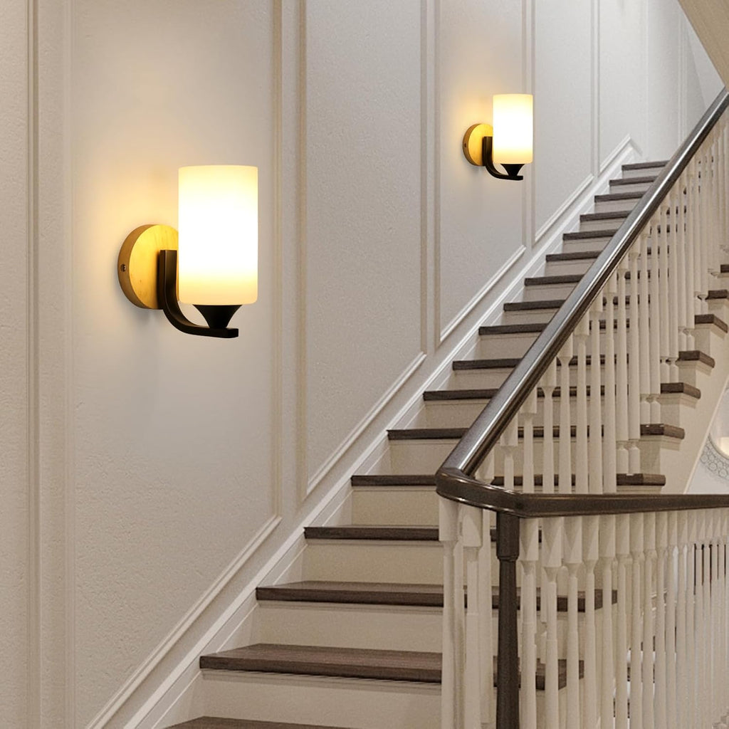 Wall Light - Wood Glass Frame