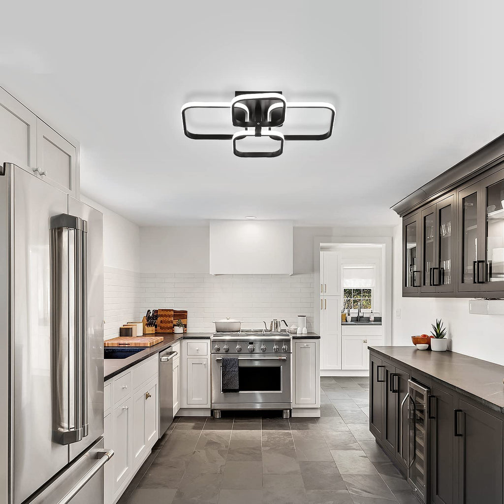 Ceiling Light - Black Aluminium Frame, White Light