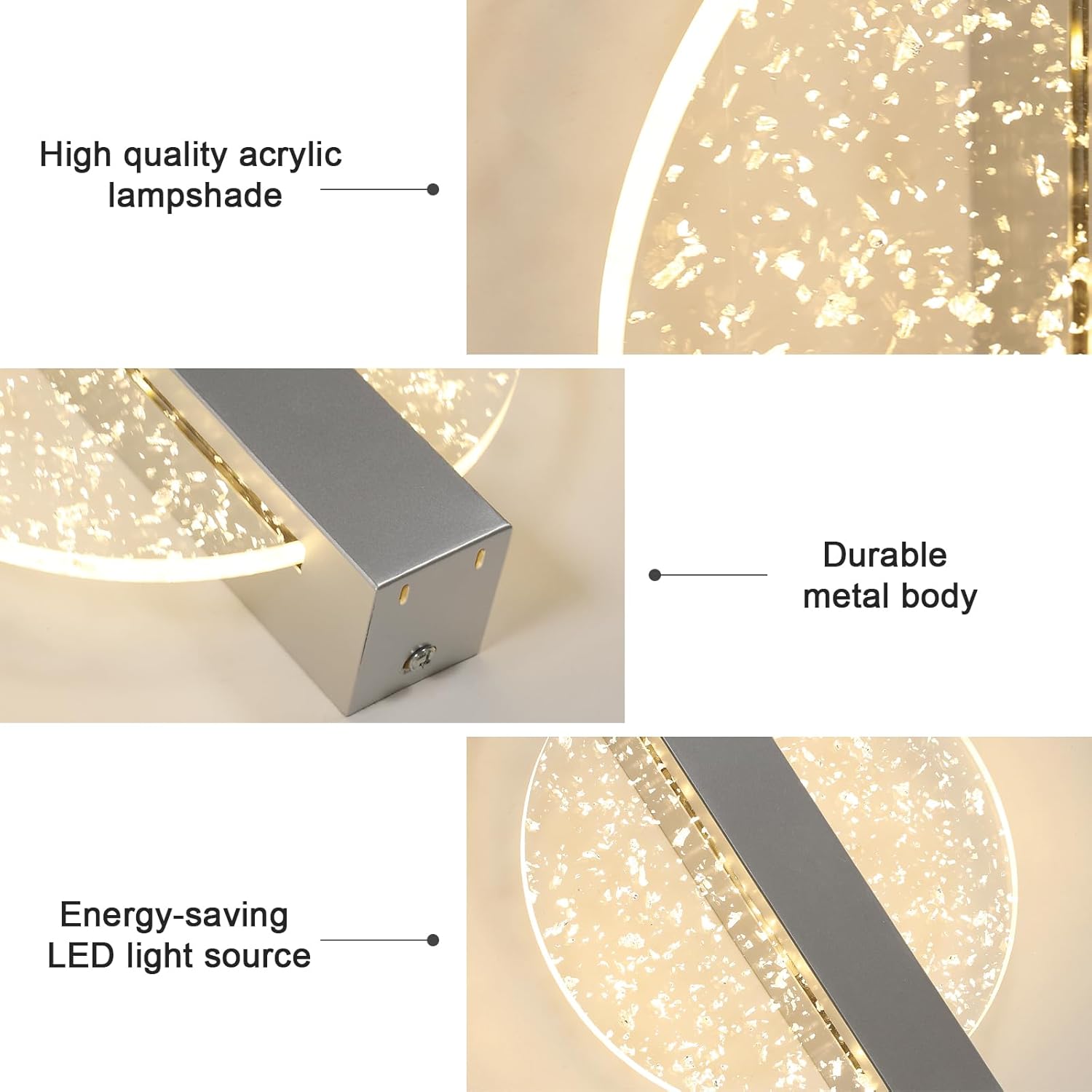 Wandleuchte – Acrylrahmen silber, Tunable