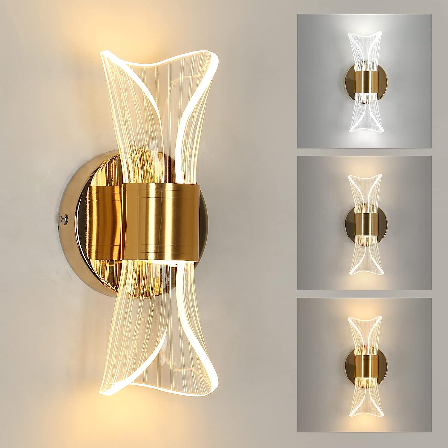 Wall Light - Gold Acrylic Frame, Tunable